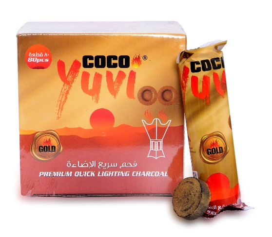 Coco Yuvi Instant Round Golden Color Bakhoor Coal 80Pcs