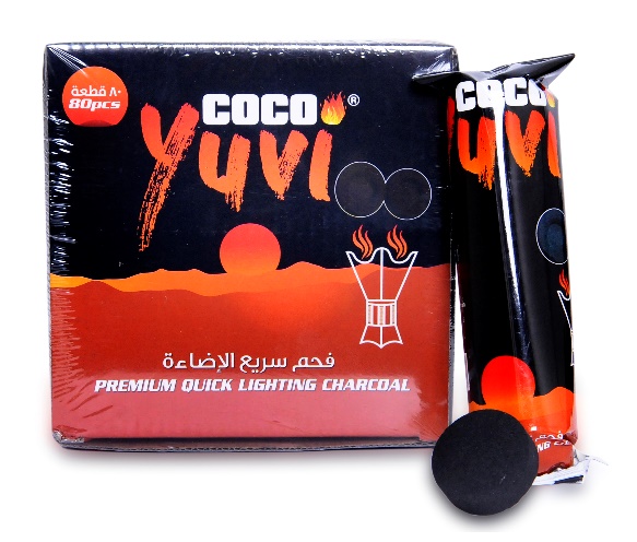 Coco Yuvi Instant Round Black Bakhoor Coal 80Pcs